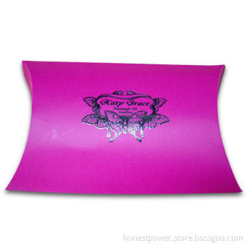 Folding Gift Box with Pillow Shape, Made of 350gsm Art Paper, Customized Designs are Welcome